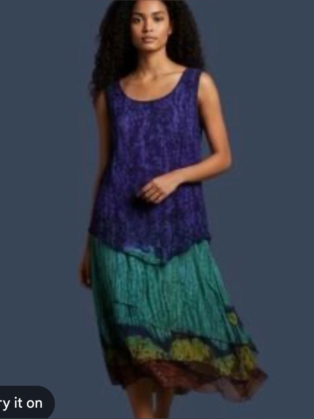 2 for $30 sale: Vintage Phool purple turquoise layered rayon midi dress - M